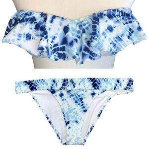 Victoria’s Secret Tie Dye Bikini Set Blue Swim Swimwear Beach Pool Cruise Summer